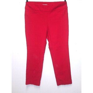 Dalia Ankle Pants Sz 4 RED pull-on cropped Slacks/Dress pants straight STRETCH
